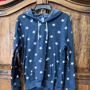 Alternative Blue Hoodie with Cream Stars